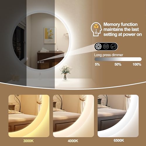 32 inch LED Bathroom Mirror with Bluetooth Speaker and Anti-Fog Light