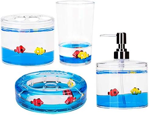 Locco Decor 4 Piece Floating Fish Vanity Accessory Set