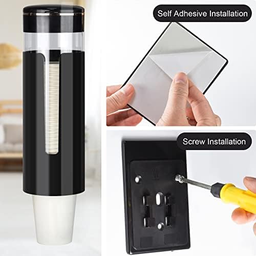 KIMCHOMERSE Wall Mount Cup Dispenser - Black