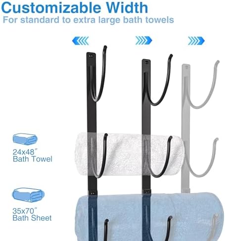 Josmimic 4-Tier Black Metal Towel Rack
