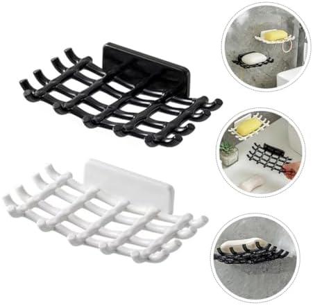 Zerodeko 4pcs Wall Mount Soap Dishes Drainer Grid Sturdy