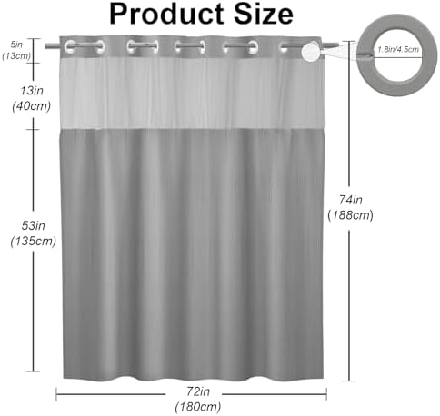 Final Friday Grey Waffle Weave Shower Curtain Set 1