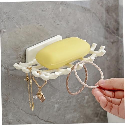 ABOOFAN 4pcs Self-Draining Soap Dish for Bathroom Wall
