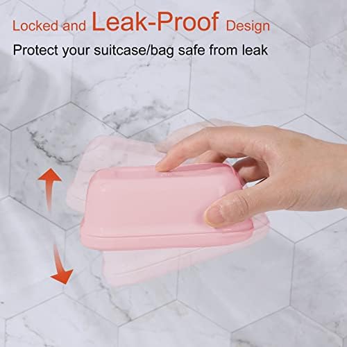 Quatish Leakproof Soap Dish with Lid Draining Layer