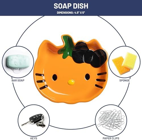 Jay Franco Hello Kitty Pumpkin Soap Dish - Autumn Halloween Decor