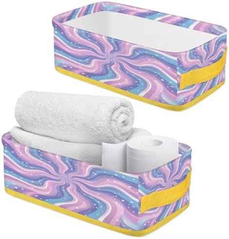 Snatocys Tie-Dye Toilet Paper Basket with Handles