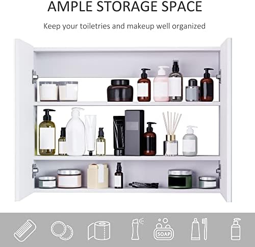 HOMCOM 315 Inch Bathroom Mirror with Storage