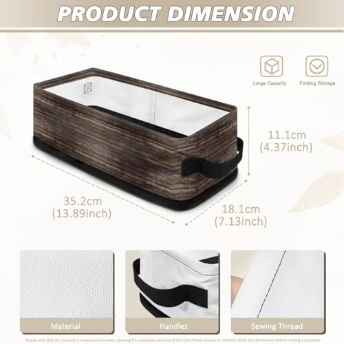 Foldable Toilet Paper Basket with Wood Grain Design