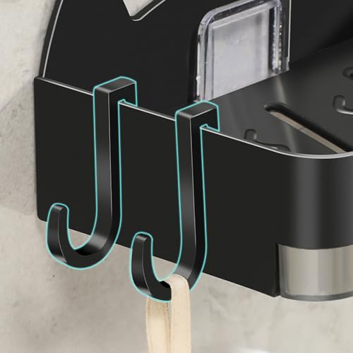 Self Draining Soap Dish Holder Black Wall Mounted