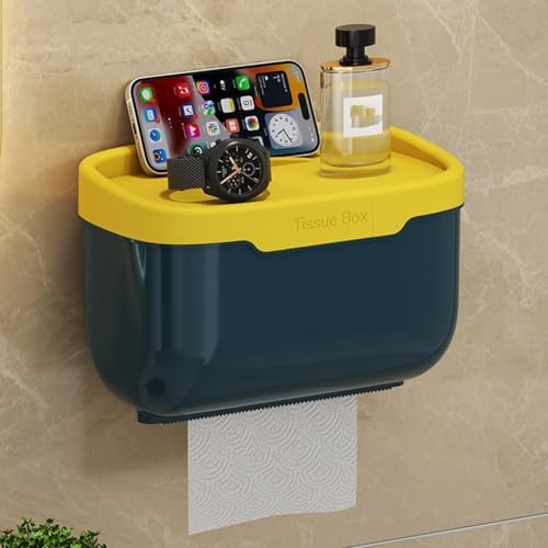 BLIUNAVDO Wall-Mounted Toilet Tissue Box with Double Shelf