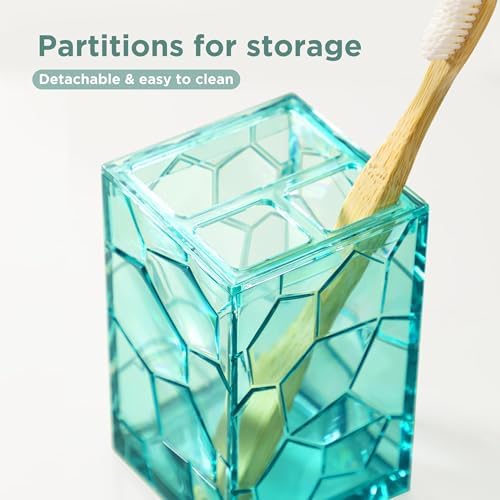 HBlife Teal Blue Acrylic Bathroom Accessory Set