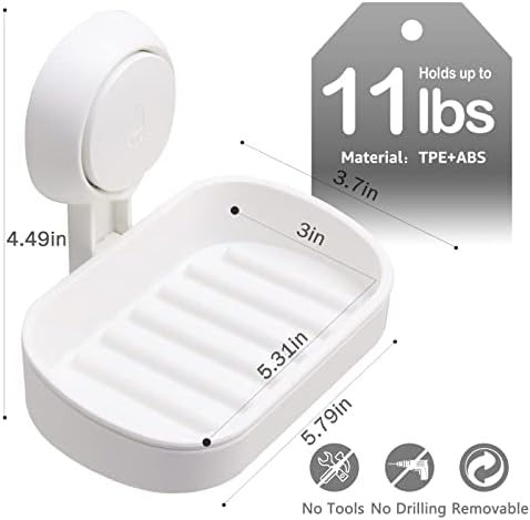 LEVERLOC Suction Cup Soap Dish Holder for Shower Wall
