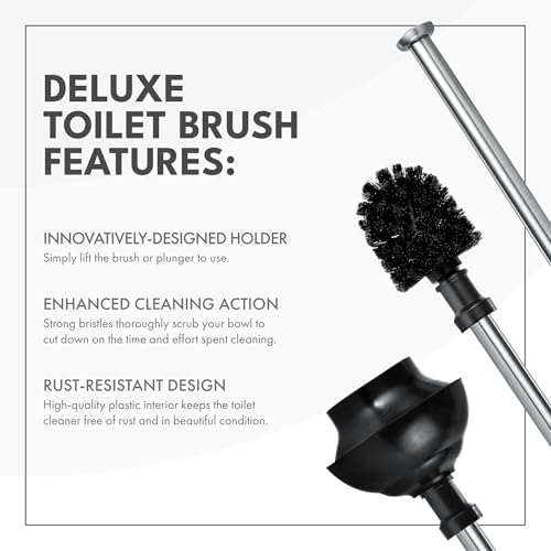 ToiletTree Modern Deluxe Toilet Brush and Plunger Combo Black