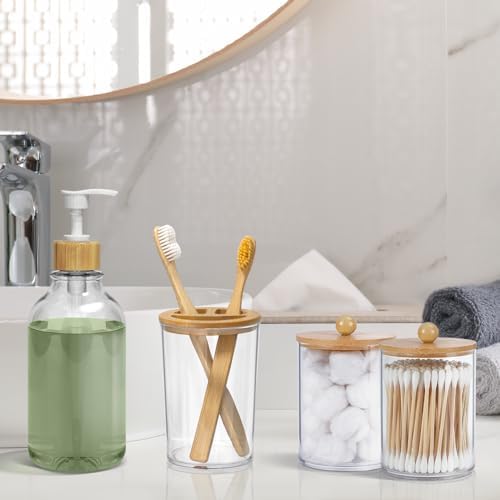 SGHUO 4pcs Boho Bamboo Bathroom Decor Set 1