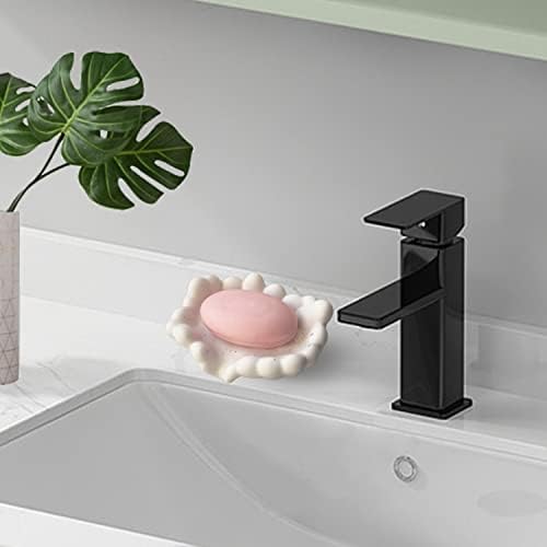 White Ceramic Soap Dish with Self-Draining Design 1