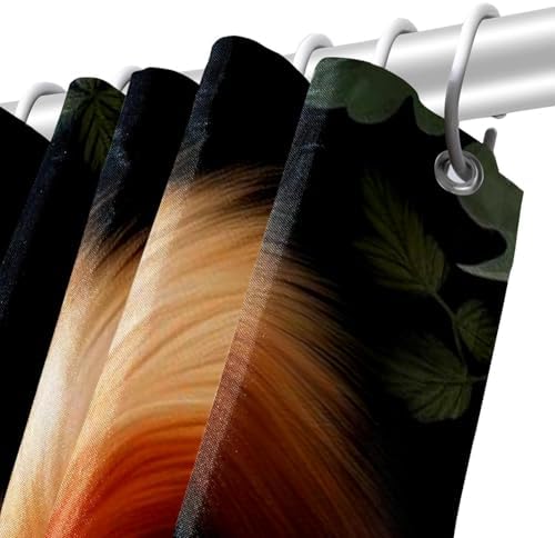 VAPOKF Cute Squirrel Shower Curtain with 12 Hooks - 66x72 Inches 1