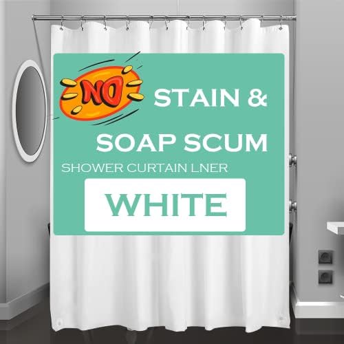 Eazzier Bath 72x72 Inch Thin Shower Curtain Liner