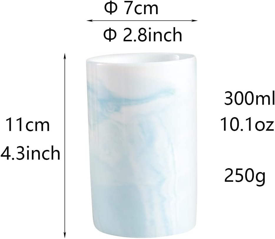 Marble Ceramic Mug with Unique Design Blue 1