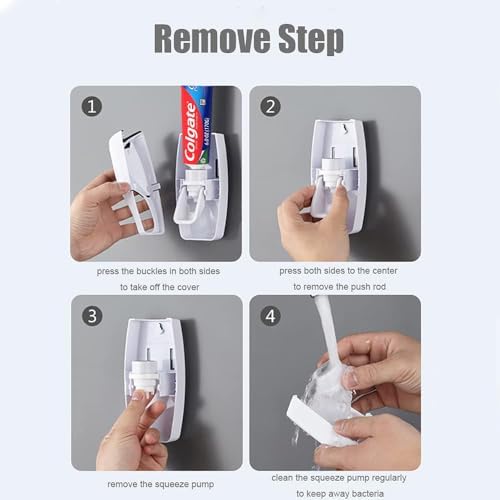 Basedidea Automatic Toothbrush Dispenser with Squeezer and Holder Set