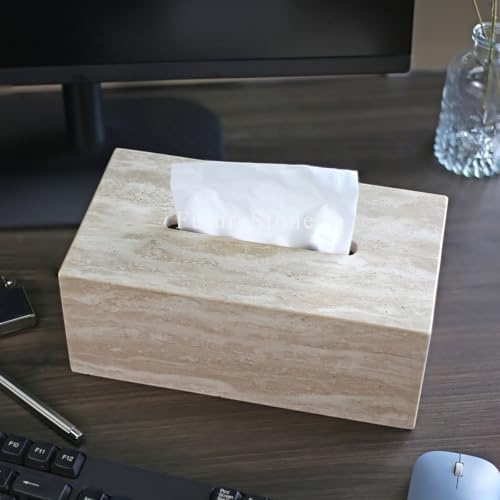 Noble and Light Marble Tissue Box Holder for Bathroom and Office