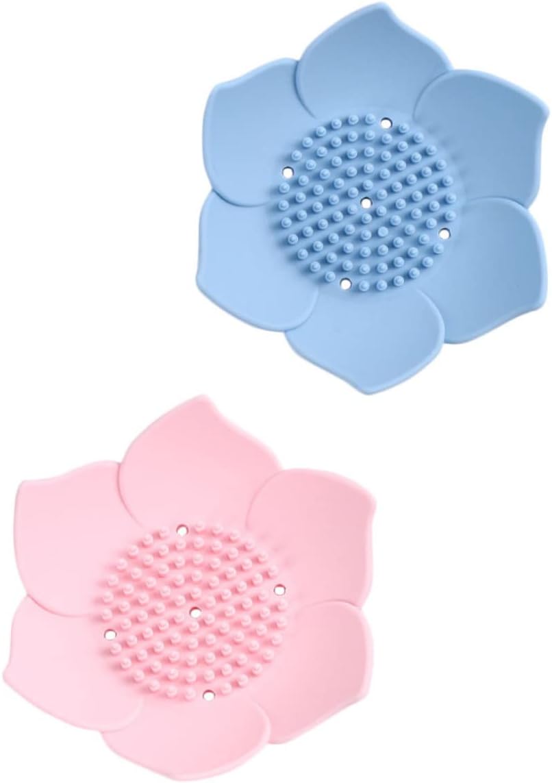 HOOTNEE 2pcs Silicone Soap Dish Draining Trays for Bar Soap