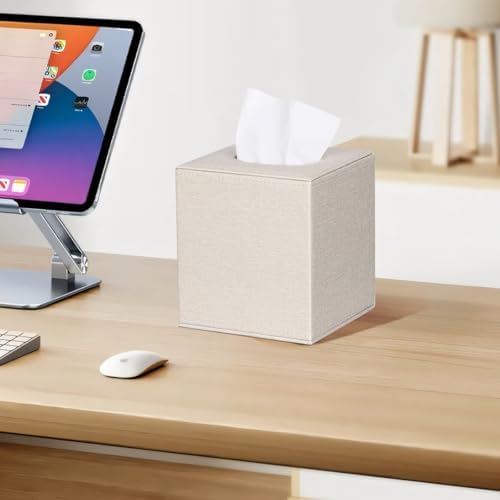 ArcaGuru Tissue Box Cover with Magnetic Closure - Beige