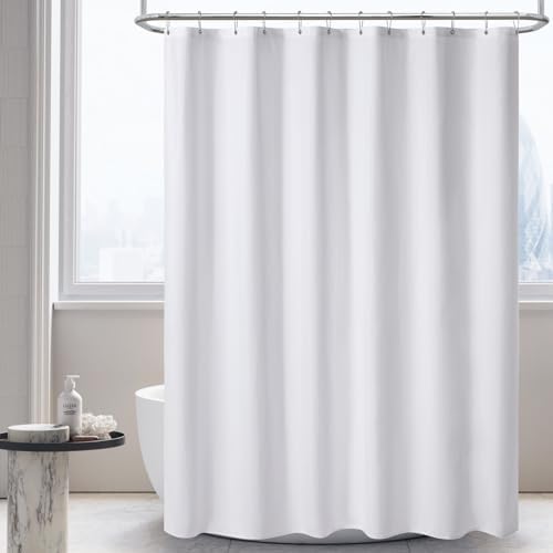 120GSM Waterproof Shower Curtain Liner with 3 Magnets - TPU Coating 71x72 Inch White