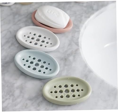 Garneck Creative Oval Silicone Soap Dish Tray