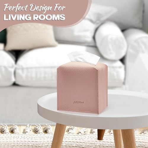 AZORMI Tissue Box Cover Holder Light Pink 1