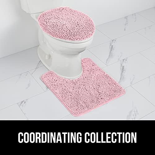 GORILLA GRIP Soft Chenille Toilet Lid Cover Light Pink 195x185 1