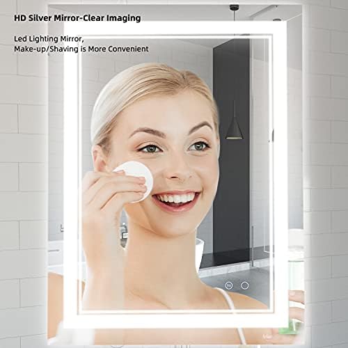 COOL2DAY 36x24 Inch LED Bathroom Mirror with Touch Control and Anti-Fog