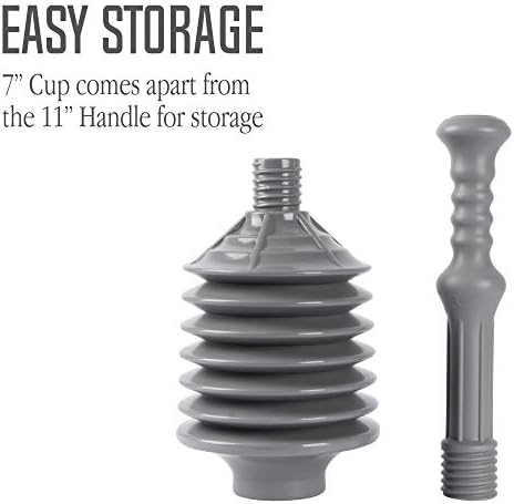 JS Jackson Supplies Professional Bellows Toilet Plunger - Grey