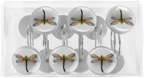 Dragonfly Gemstone Shower Curtain Hooks Set of 12