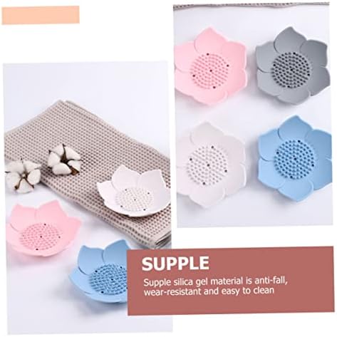 2pcs Silicone Soap Holder with Drainage for Bathroom Kitchen