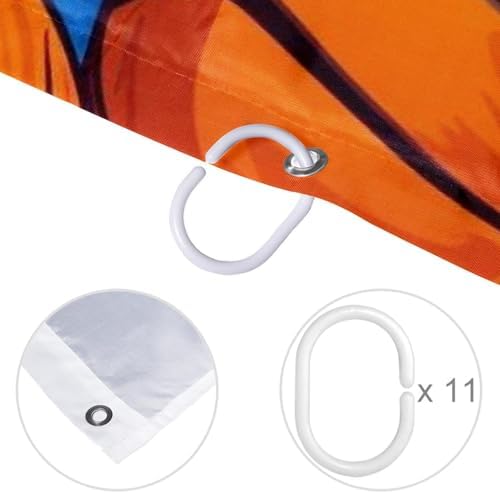 VAPOKF Basketball Shower Curtain with 12 Hooks 60x72 Inches