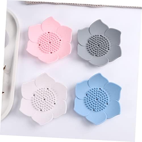 2pcs Silicone Soap Holders Drainage Stylish Bathroom Kitchen Shower Dishes