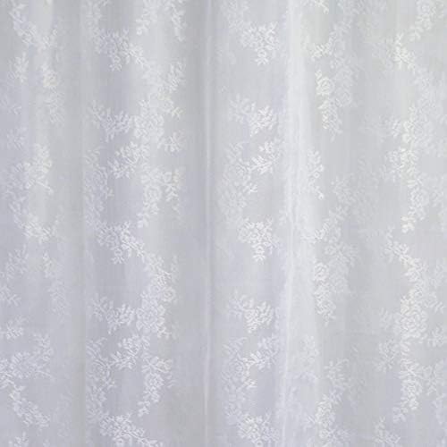 DII Translucent Lace Shower Curtain 72x72 Flower Blossom White
