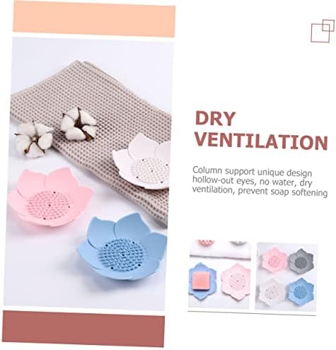 2pcs Luxury Silicone Soap Dish Set Self-Draining Bathroom Holder