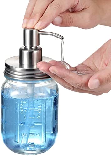 Amolliar 4-Pack Mason Jar Bathroom Accessories Set - Brushed Nickel