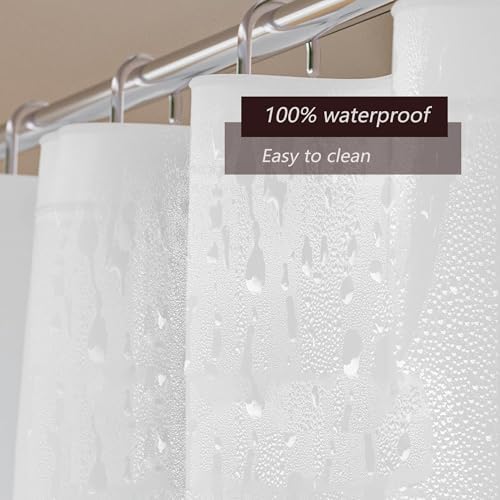 TIKABC 4G PEVA Shower Curtain Liner with 3 Magnetic Weights