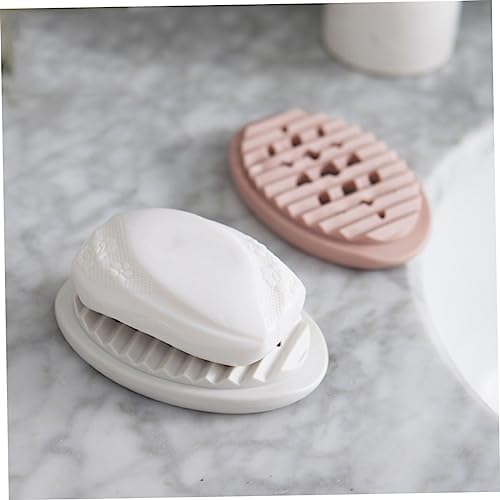 Garneck Creative Oval Silicone Soap Dish Tray