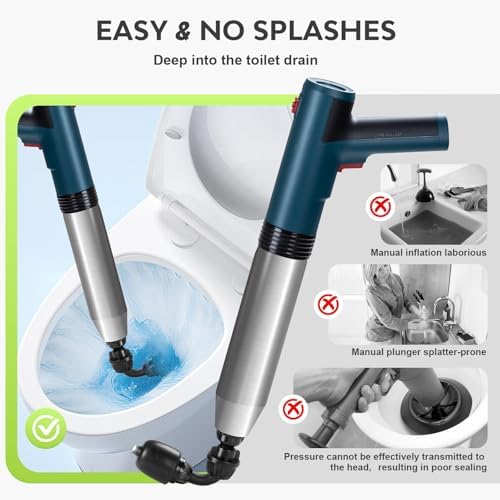 Powerful Electric Toilet Plunger - 5 Bar High Pressure