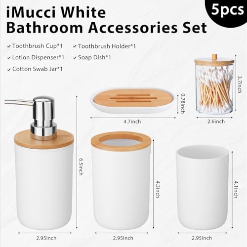 iMucci 5 Piece Plastic Bathroom Decor Set