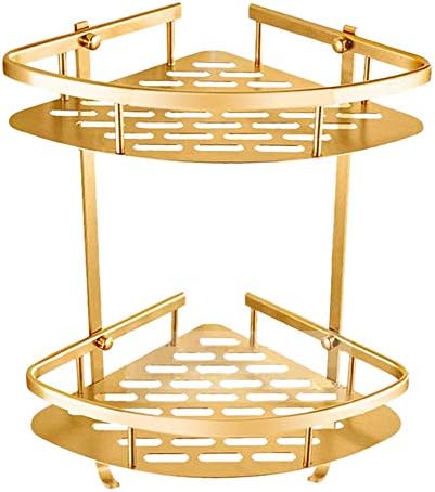 Senmubery Gold Shelf Shower Corner Basket Storage