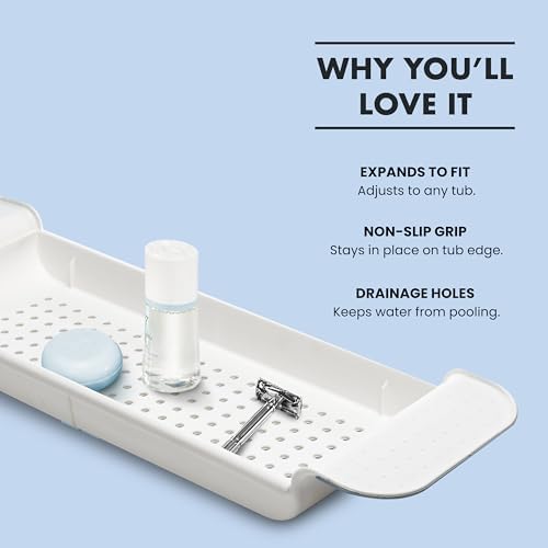 Madesmart Expandable Bath Tray White