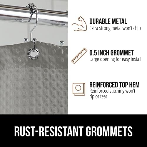 GORILLA GRIP Toilet Lid Cover Waffle Shower Curtain Bundle