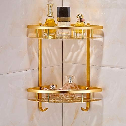 Senmubery Gold Shelf Shower Corner Basket Storage