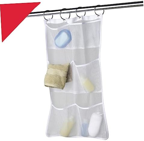 Parliky Hanging Mesh Bag Shower Organizer Storage Basket Pockets