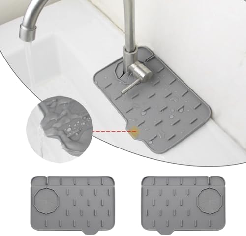 Silicone Sink Splash Guard with Soap Dish and Drip Holder