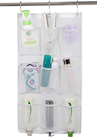 ALYER 9 Pockets Mesh Shower Caddy with 3 Rings